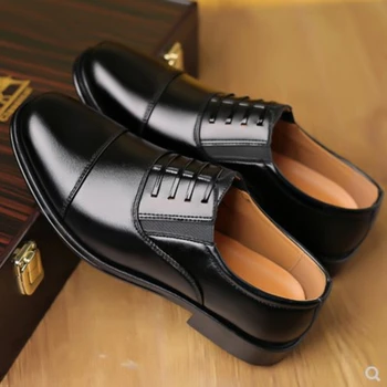 פנאי נוער נעלי אופנה נעלי גברים רך הבלעדי שחור לבוש רשמי עסקי נעלי עור