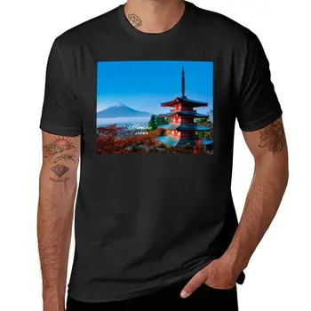 חדש הונשו, יפן - יפה אייקוני ההר פגודה בסתיו (MF, CP) חולצה חולצה בנים חולצות mens הלבשה