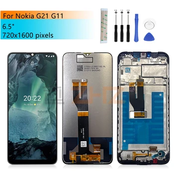 עבור Nokia G11 תצוגת LCD מסך מגע דיגיטלית הרכבה עבור Nokia G21 תצוגה עם מסגרת החלפת חלקי תיקון 6.5