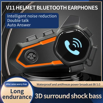 Bluetooth 5.0 הקסדה דיבורית אלחוטית ללא ידיים טלפון קיט אופנוע עמיד למים אוזניות מוסיקה MP3 HiFi שחקן רמקול