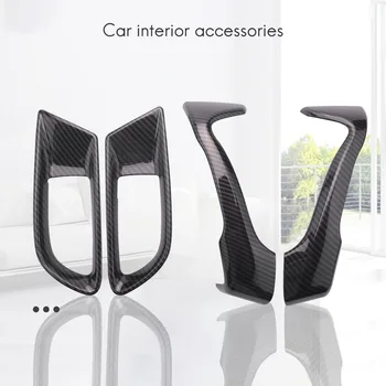 עבור סובארו BRZ טויוטה 86 2012-2020 ABS סיבי פחמן המכונית דלת פנימית ידית עיצוב לכסות לקצץ מסגרת מדבקה אביזרים