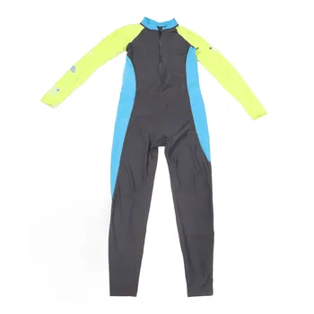 ילדים בגדי ייבוש מהיר בסדר תפירת הרוכסן הקדמי Colorblock מלא חליפת הצלילה UPF50+ הגנה שרוול ארוך קיץ