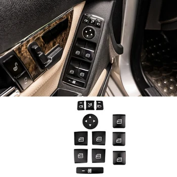 12PCS דלת המכונית משענת יד חלון מתג כפתור לקצץ כיסוי מדבקה מרצדס בנץ GLK ML GL a B C E G Class W204 X166
