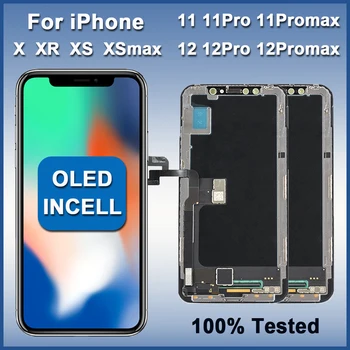 AAAA+++ OLED עבור iPhone X XR XS מקס LCD Incell עבור iPhone 11 12 Pro מקס תצוגת LCD עם מסך 3D מגע דיגיטלית הרכבה