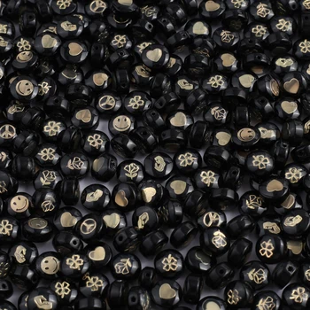 סיטונאי טבעי מעטפת חרוזים ואביזרים אקראי סגנונות שריון שחור חופשי חרוז עבור נשים תכשיטי צמיד אביזרים 23mm