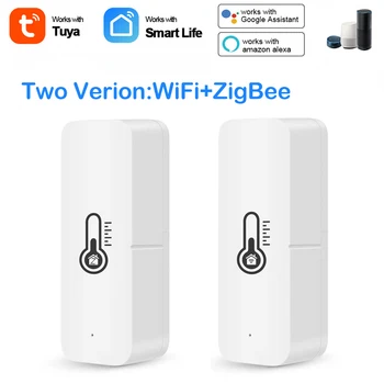 Tuya חכם WiFi ZigBee 3.0 טמפרטורה ולחות חיישן המופעל באמצעות סוללה אבטחה עם Tuya חכם החיים App
