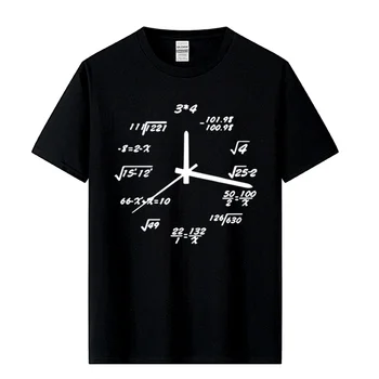 JHPKJMen של טי-שירט 100% כותנה קליל מצחיק מתמטיקה שעון הדפסה הקיץ חופשי O-צוואר חולצת גברים שרוול קצר חולצה גברית מקסימום
