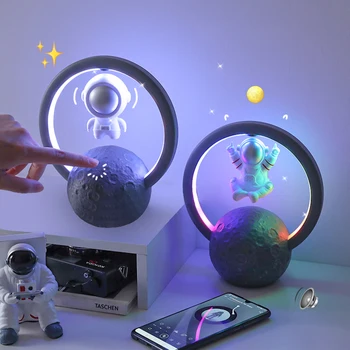 יצירתי RGB מושעה אסטרונאוט מנורת לילה עם Bluetooth נטענת רמקול סאב וופר שולחן העבודה קישוט ילדים מתנה