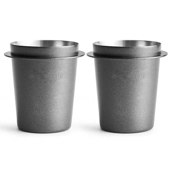 2X נירוסטה מינון כוס קפה מסניף ספל אבקת מזין עבור 58Mm מכונת אספרסו Portafilter קפה טמפר