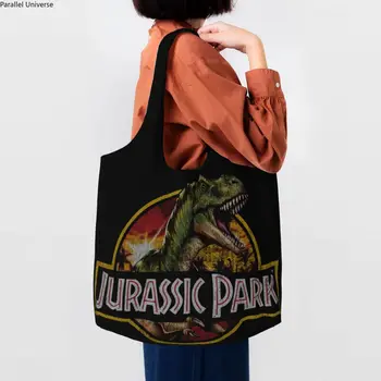 מיחזור היורה פארקים שקית קניות, נשים הכתף בד תיק רחיץ בעולם הדינוזאור מכולת קניות שקיות תיקי