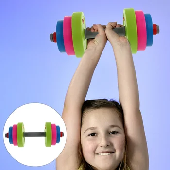 Dumbbel צעצועים לפעוטות יצירתי המשקולת ילדים כושר אביזר החישה אימון פנימי מתכוונן+משקולות ברזל יצוק