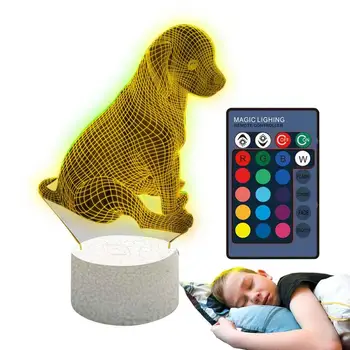 הכלב בלילה אור הכלב אשליה של שליטה מרחוק מגע מנורת לילה USB נטענת מנורת שולחן בשביל קישוט מקורה שבעה צבעים אור