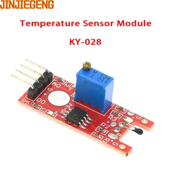 KY-028 4-Pin חיישן Termistor הלאומית מודול דיגיטלי Deteksi Suhu חיישן מתג בוחר רכיבים בלוק Bangunan KY-028