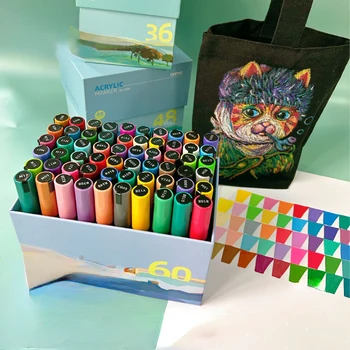 אקריליק צבע העט קרמיקה מתכת עמיד למים בצבע אקריליק סמן העט מתאים לילדים של ציור גרפיטי.
