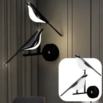 יצירתי אישיות הוביל ציפור מנורת קיר סגסוגת אלומיניום נחלים אור הקיר קיר בעיצוב מקורה ליד המיטה אורות עיצוב חדר השינה бра