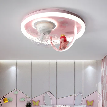 חדר שינה מודרני מאוורר Led אורות יצירתי קריקטורה חדר ילדים חמים רומנטי חדר לימוד אור תקרת בית תאורה פנימית, מנורות