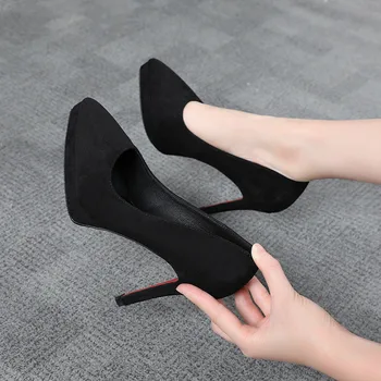 2024 אופנה חדשה הצאן פלטפורמת נשים משאבות הבוהן מחודד מסיבה סקסית נעלי ספרינג רדוד סופר עקבים גבוהים משרד ליידי להתלבש נעליים
