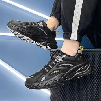 גברים נעלי ספורט גופר עבה נעלי יוקרה Harajuku זכר נעלי פלטפורמת נעלי ספורט ריצה הליכה נעליים פאטוס