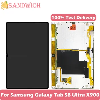 AAA+ LCD מקורי עבור Samsung Galaxy Tab S8 אולטרה X900 תצוגת LCD מסך מגע דיגיטלית לוח הרכבה, חלקי חילוף