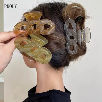 PROLY חדש אופנה סיכות לנשים גיאומטריות פלסטיק הכובעים הפנים כביסה סיכות שיער אביזרים