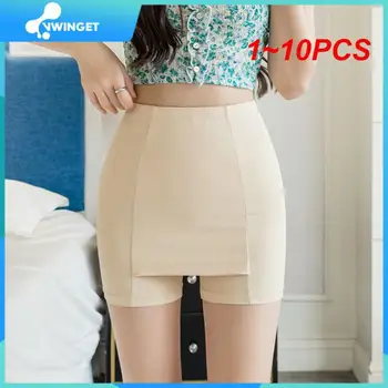 1~10PCS גבוהה המותניים בטיחות מכנסי בוקסר נשים קרח משי דק מלחך מתאים לנשים בקיץ מכנסיים קצרים שכבה כפולה חלקה חצאית קצרים.