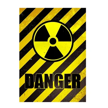 בהדפסה דיגיטלית קרינה גרעינית הזארד אזהרה דגל קרינה דגל עם גרעיני תנועת אמנות באנר