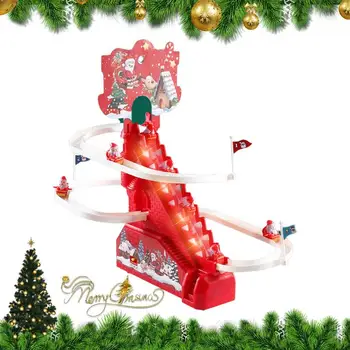 אוטומטי טיפוס מדרגות צעצוע אוטומטי מדרגות טיפוס צעצועים לחג המולד חג המולד סנטה קלאוס טיפוס צעצועים כיף לעקוב אחר המשחק