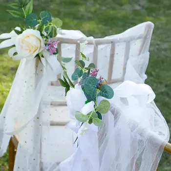 כפרי במעבר סימולציה מזויף דקורטיביים הסדר הכנסייה טקס מסיבת פרחים מלאכותיים החתונה הכיסא פרח קישוט