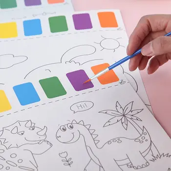 DIY צעצועי האמן הקטן גואש אמנות צביעת נייר עם צבע ומכחול ציור נייר ריק דודל נייר להגדיר נייר בצבעי מים