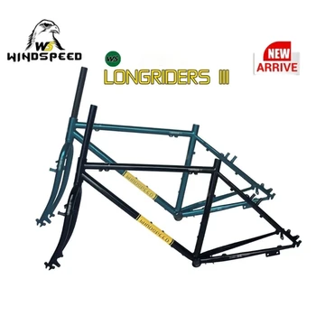 26ER חדש!! WINDSPEED LongRiders 3 מסגרת עם מזלג CR-MO פלדות נסיעה אופניים אופניים חלקים דיסק/V בלם סיור אופניים