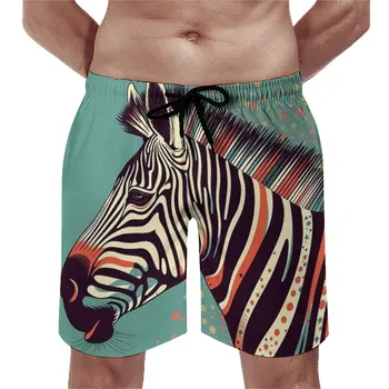 קיץ מכנסי גלישה זברה פועל גולש רטרו צבעוניים דפוס קצרים חוף הוואי יבש מהירה בגד ים מידות גדולות