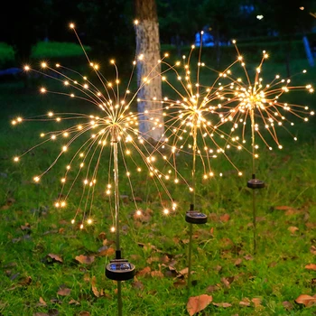 השמש זיקוקים אור דשא גלוב שן הארי 90/120/150 LED מנורת זיקוקים בגינה דשא נוף חג אורות חג המולד
