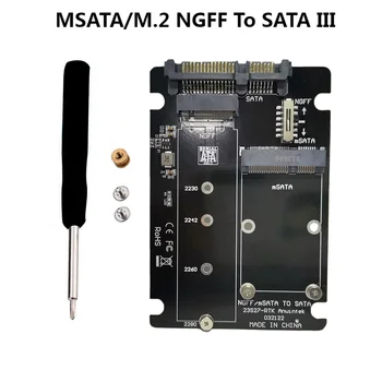 MSATA/מ. 2 NGFF כדי SATA III, דיסק קשיח, מתאם לוח מקש B/B+M מפתח הרחבה כרטיס 2230/2242/2260/2280 M. 2 NGFF SSD SATA