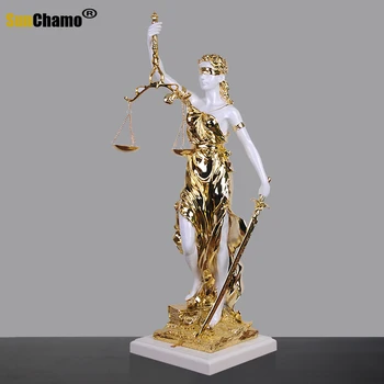 אלת הצדק וצדק פיסול הגינות צדק פסל של עורך דין במשרד המשפטי בקנה מידה קישוט קישוט סלון