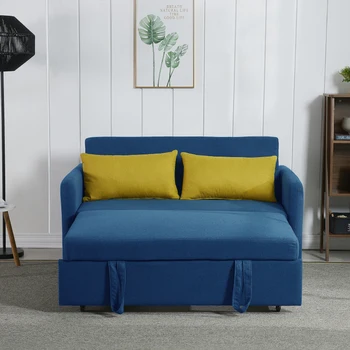 תאומים מיטת ספה כחולה בד קל להרכבה מקורה הרהיטים בסלון