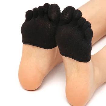 1Pair נשים חצי אצבע גרביים כף הרגל בוהן גרב בוהן פתוח הבוהן גרביים גרבי כותנה קיץ לנשימה ללא להחליק בלתי נראה