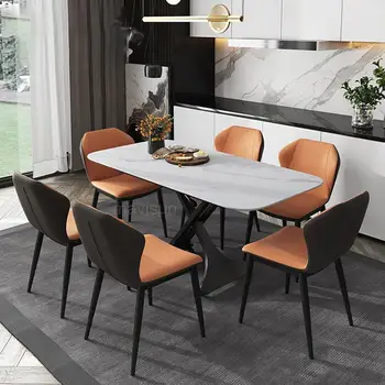 איטלקי רוק לוח שולחן אוכל, כיסא משולב רב תכליתי משק הבית בדירה מסה דה Comedor הרהיטים במלון FGM