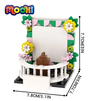 MOOXI העיר ברחוב להציג קשת דגם סצנת חתונה DIY בלוק בניין לבנים צעצועים חינוכיים לילדים להרכיב חלקים MOC4095