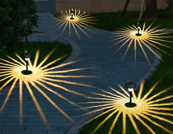 אנרגית שמש קומה רכוב הדשא המנורה בחצר תאורת LED עמיד למים הדשא בגינה וילה חצר הביתה נוף המנורה