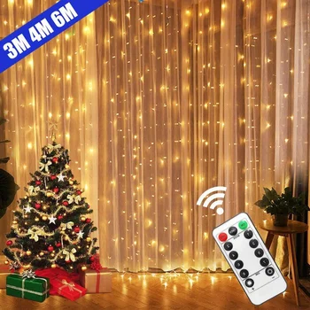 LED אורות חג מולד USB מרחוק פיות אורות מחרוזת 3M 4M 6M מסך Led אורות חג המולד קישוט הביתה לשנה החדשה גרלנד