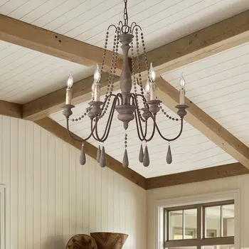 אמריקה ClassicalStyle עץ נברשת עבור הסלון, חדר השינה מעבר תליון מנורה בסגנון רטרו-וינטג ' לעיצוב הבית תאורה