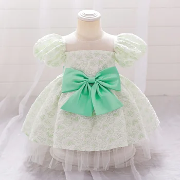 תינוק בייבי בנות נסיכת מסיבת טול הדפסה קשת השמלה היילוד הטבילה ראשון, 1 שנה יום הולדת Vestidos בגדי ילדים