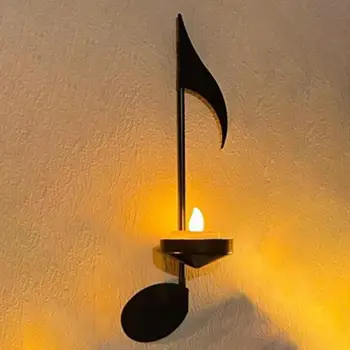 עמיד מתכת מחזיקי נרות בעבודת יד הערה מוסיקה פמוטים אלגנטיים פמוטי קיר עבור עיצוב הבית עם אנטי-חלודה לסיים.