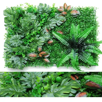 צמחים מלאכותיים דשא קיר לוח גידור תאשור 16X24in פו אקליפטוס צמחייה רקע מתאים חיצוני מקורה גן