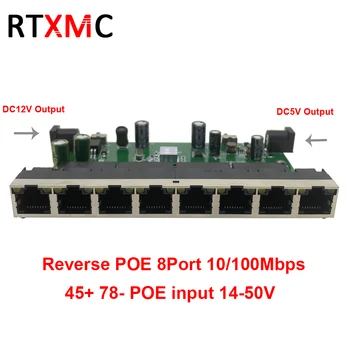 הפוך פו 8Port 10/100Mbps Ethernet Swith פלט 5V ו 12vPOE ב-45+ 78 - Fast Ethernet Swith 8PORT RJ45 עם LED