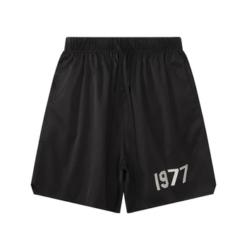 2023 חדש בד ניילון יסודות קצרים באיכות גבוהה לא.1977 רקמת לוגו שחור כל-התאמה גברים נשים יסודות במכנסיים קצרים.