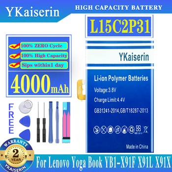 YKaiserin L15C2P31 4000 מיליאמפר סוללה Lenovo יוגה הספר YB1-X91F X91L X91X YB1-X90F סדרה סוללה