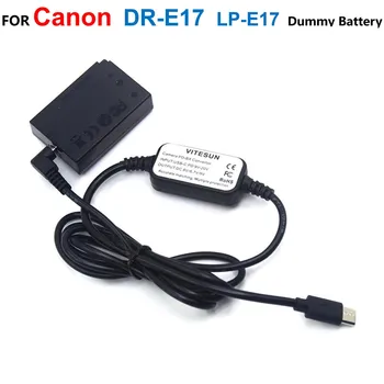 USB C כבל חשמל כבל מתאם+DR-E17 DC מצמד LP-E17 מזויף סוללה עבור Canon EOS M3 M5 M6 M6 מארק II ראי מצלמה דיגיטלית