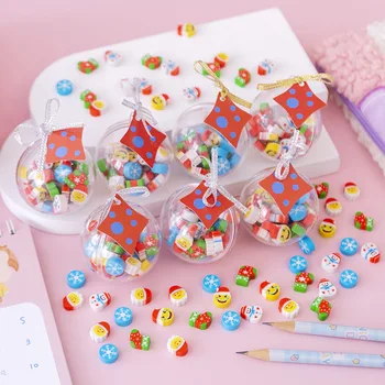 20pcs/set Mini מחקים חמוד שלג סנטה אייל גומי מחקים לילדים מתנות קוריאנית כלי כתיבה ספר, ציוד משרדי