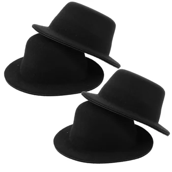 4 יח ' מיני כובע בובות, כובעים למסיבה עיצוב מקסימום מיניאטורי שלג דגם בד מלאכת יד קאובוי קטן